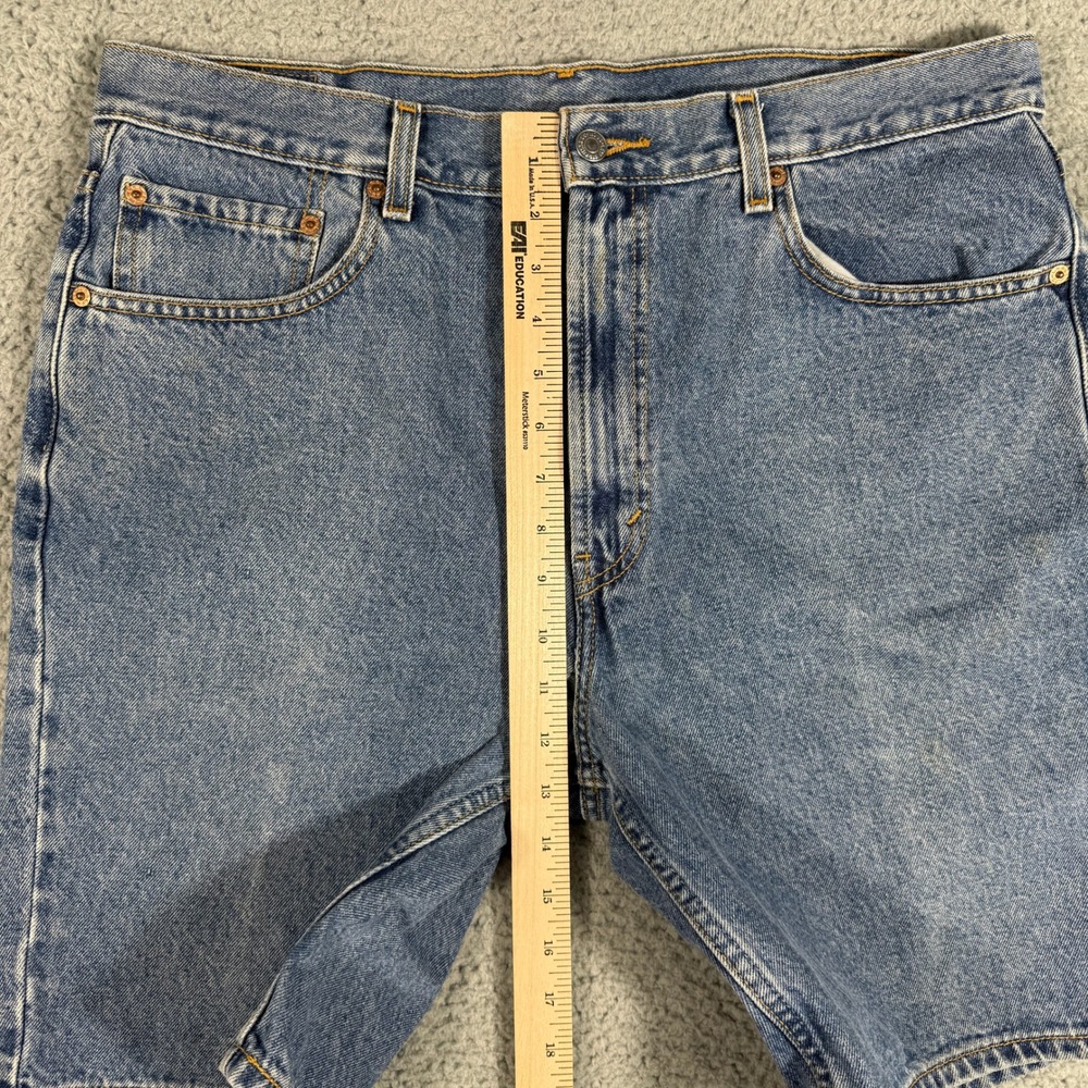 Levis 505 Jeans Shorts Mens 36 Medium Wash Denim Jorts 9in Regular Fit Straight - Picture 6 of 10